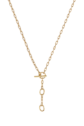 DY Madison Three Ring Chain Necklace, 18k Yellow Gold